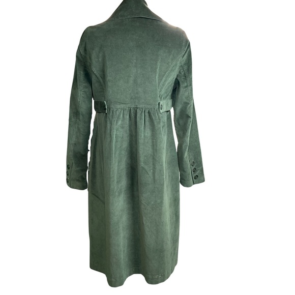 Isabella Bird Womens Velvet Trench Coat Size 10 Green - Picture 10 of 15